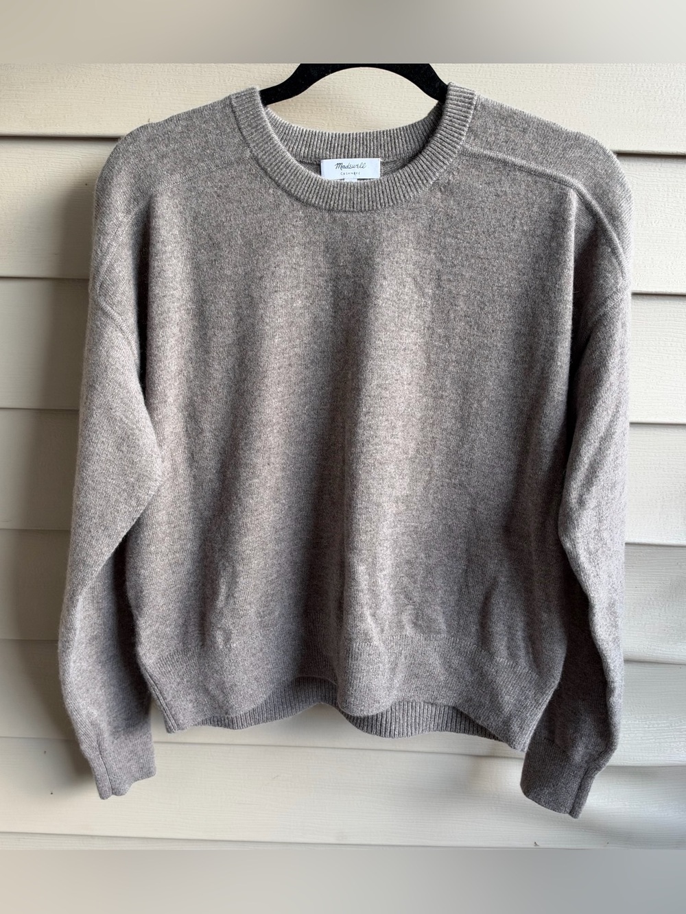 Madewell 100% Cashmere Crewneck Sweater Jumper Womens Brown Fall Cozy Old Money